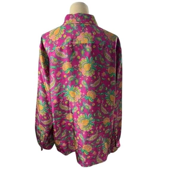 "Lauren Ralph Lauren"Silk Blouse SZ 2X Paisleigh Whimsical Fairy Quiet Luxury - Picture 3 of 11